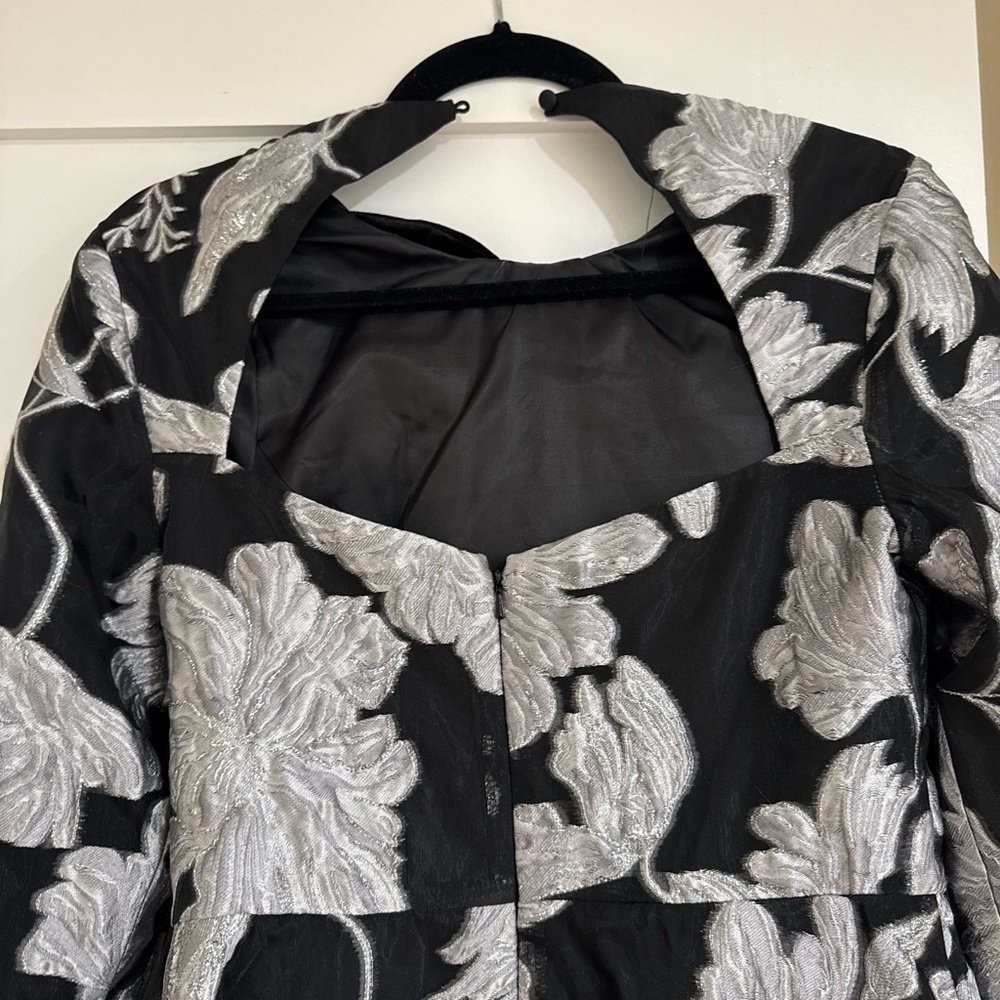 ASOS Black and Silver Floral Mini Dress - Picture 3 of 5